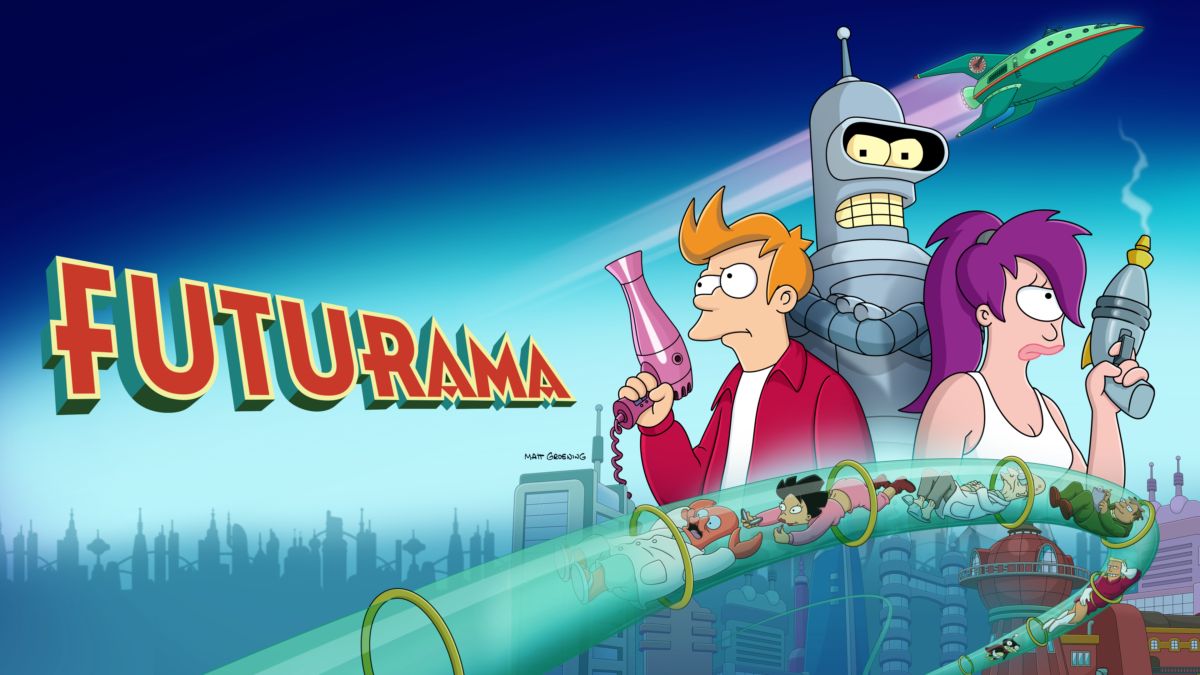 A poster for Futurama featuring its main characters.