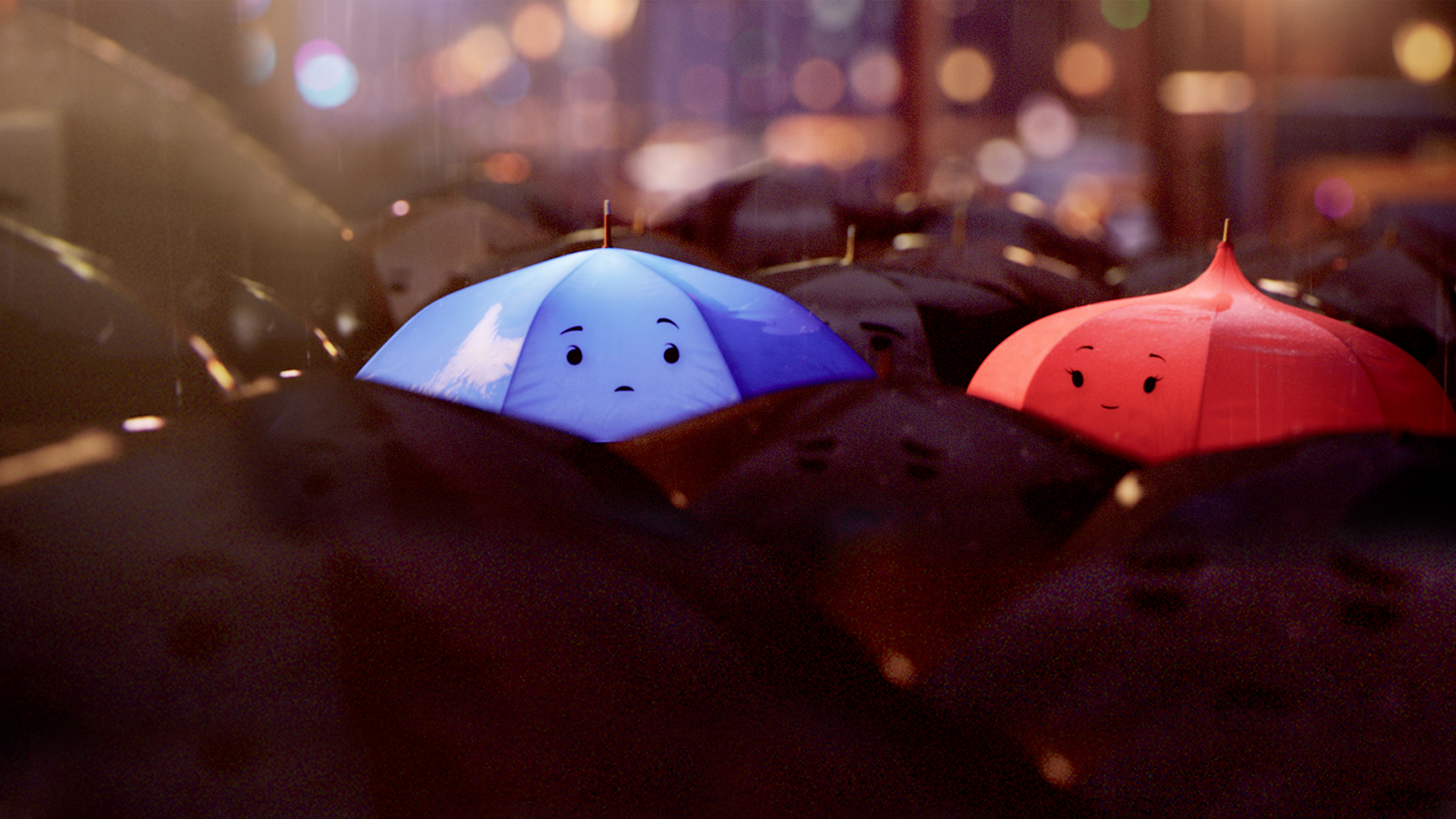 Der blaue Regenschirm