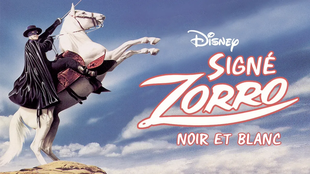 Regardez Signé Zorro noir et blanc Disney+